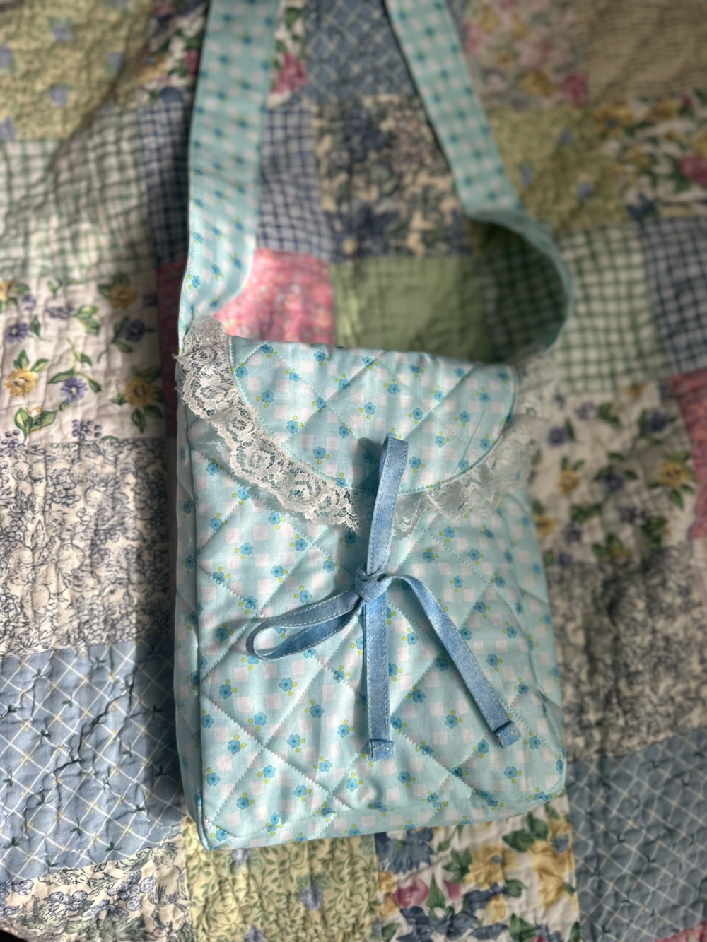 Handmade quilted toddler bag